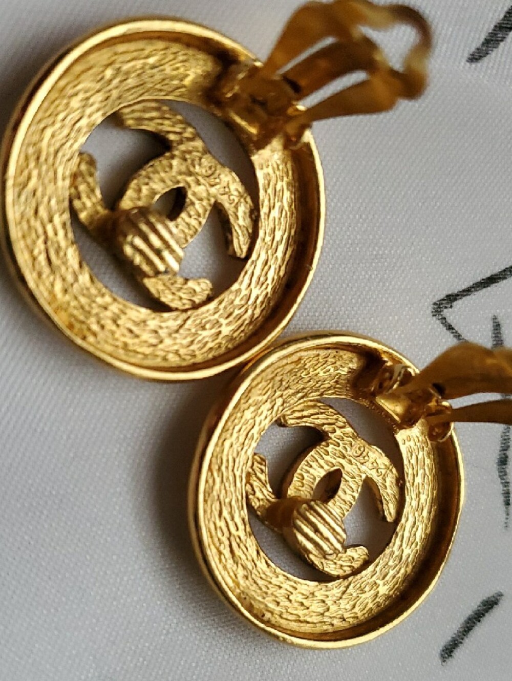 CHANEL Gold CC Button Earrings - Picture 7 of 14